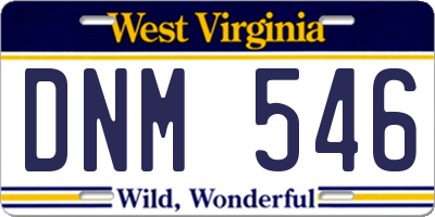 WV license plate DNM546