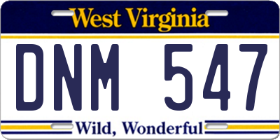 WV license plate DNM547