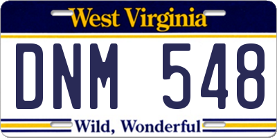 WV license plate DNM548