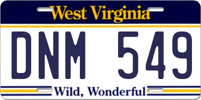 WV license plate DNM549