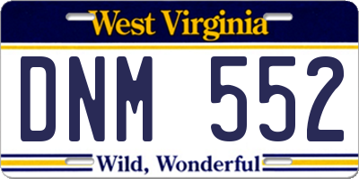 WV license plate DNM552
