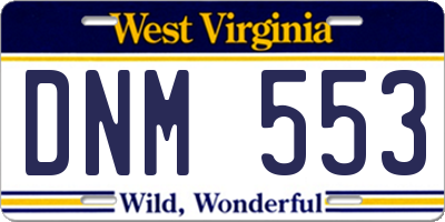 WV license plate DNM553