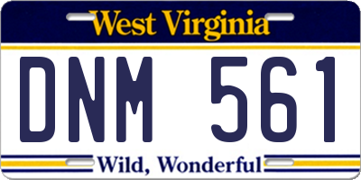 WV license plate DNM561