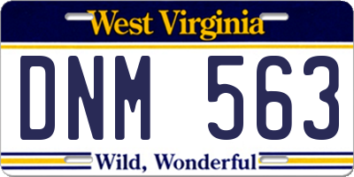 WV license plate DNM563
