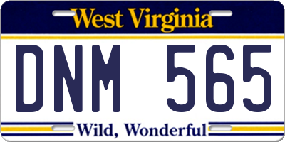 WV license plate DNM565