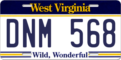 WV license plate DNM568