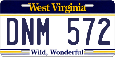 WV license plate DNM572