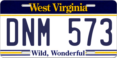 WV license plate DNM573