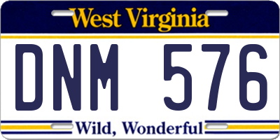 WV license plate DNM576