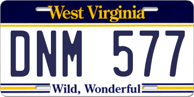 WV license plate DNM577