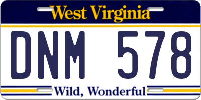 WV license plate DNM578