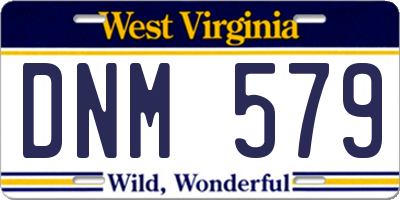WV license plate DNM579