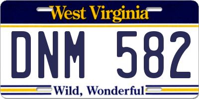 WV license plate DNM582
