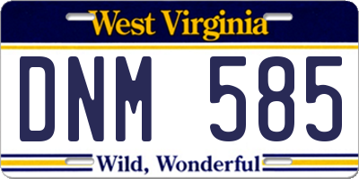 WV license plate DNM585
