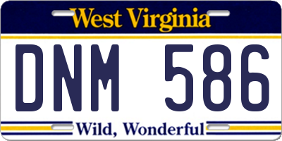 WV license plate DNM586
