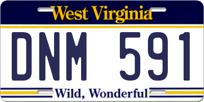 WV license plate DNM591