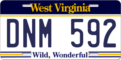WV license plate DNM592