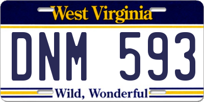 WV license plate DNM593