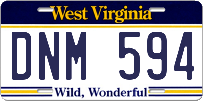 WV license plate DNM594