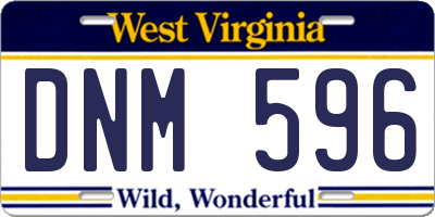 WV license plate DNM596