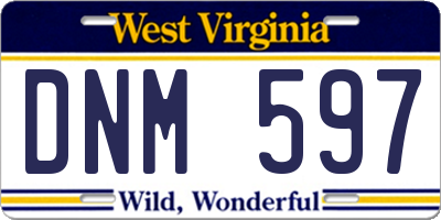 WV license plate DNM597
