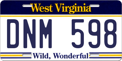 WV license plate DNM598