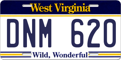 WV license plate DNM620