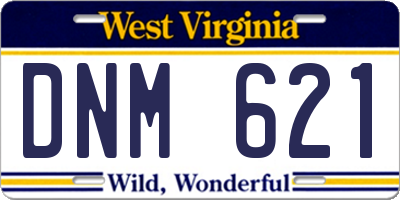 WV license plate DNM621