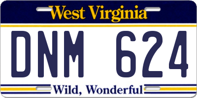 WV license plate DNM624