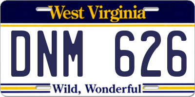 WV license plate DNM626