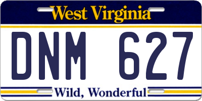 WV license plate DNM627