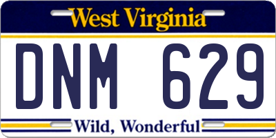 WV license plate DNM629