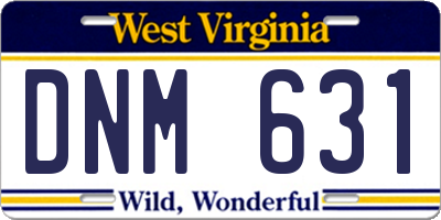 WV license plate DNM631