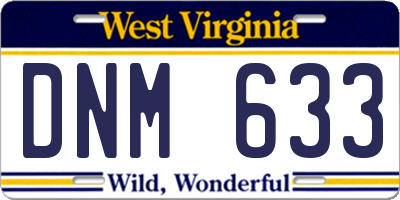 WV license plate DNM633