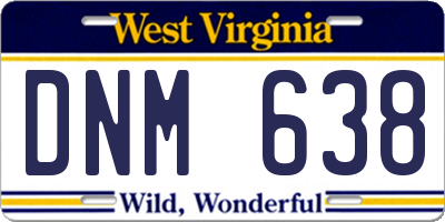 WV license plate DNM638
