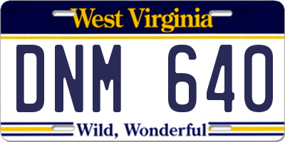 WV license plate DNM640