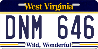 WV license plate DNM646