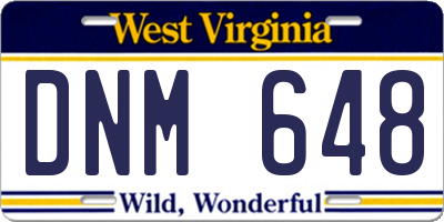 WV license plate DNM648