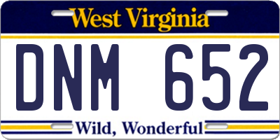 WV license plate DNM652