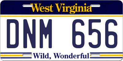 WV license plate DNM656