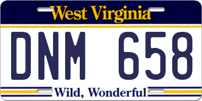 WV license plate DNM658