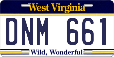 WV license plate DNM661