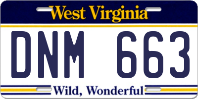 WV license plate DNM663