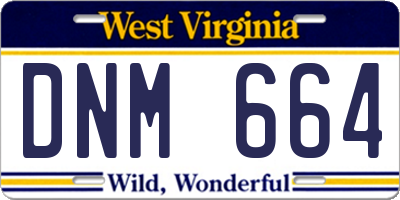 WV license plate DNM664