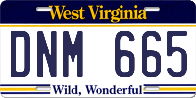 WV license plate DNM665