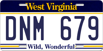 WV license plate DNM679