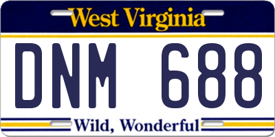 WV license plate DNM688