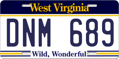 WV license plate DNM689