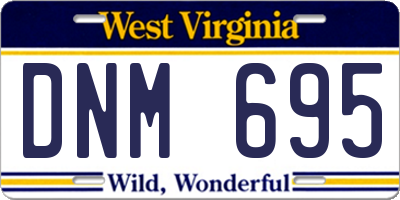 WV license plate DNM695