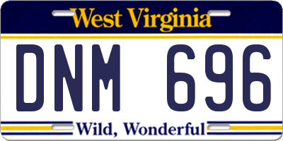 WV license plate DNM696